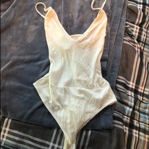 white ribbed bodysuit